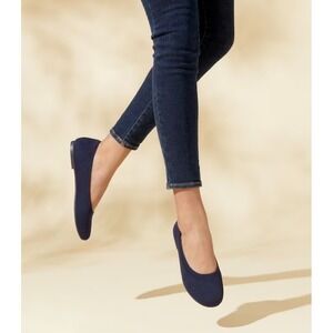 Vivaia Women's Navy Claire Round-Toe Classic Flats Size 6